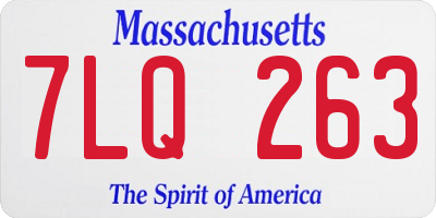 MA license plate 7LQ263