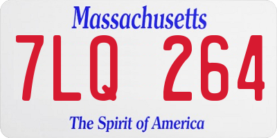 MA license plate 7LQ264