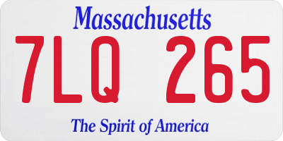 MA license plate 7LQ265