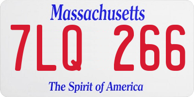 MA license plate 7LQ266