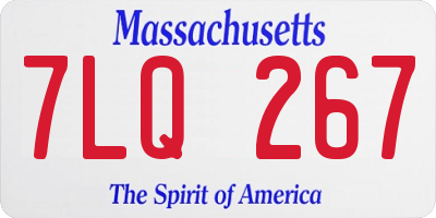 MA license plate 7LQ267