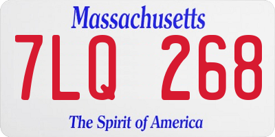 MA license plate 7LQ268