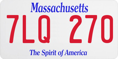 MA license plate 7LQ270