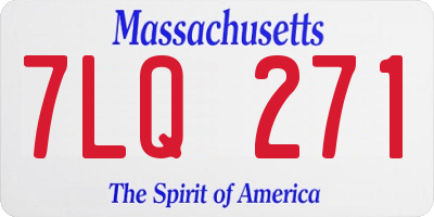 MA license plate 7LQ271