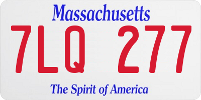 MA license plate 7LQ277