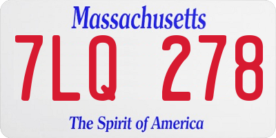 MA license plate 7LQ278