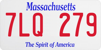 MA license plate 7LQ279
