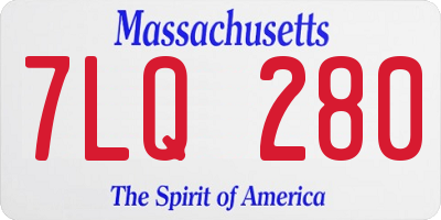 MA license plate 7LQ280