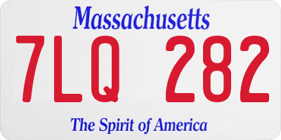 MA license plate 7LQ282