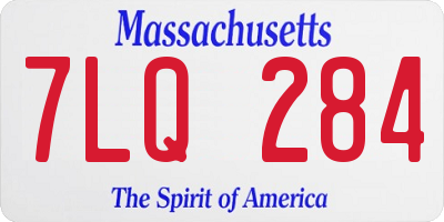 MA license plate 7LQ284