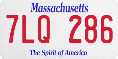 MA license plate 7LQ286
