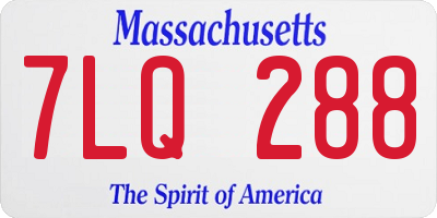 MA license plate 7LQ288