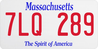 MA license plate 7LQ289