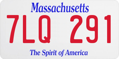 MA license plate 7LQ291