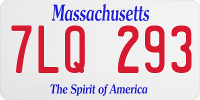 MA license plate 7LQ293