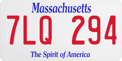 MA license plate 7LQ294