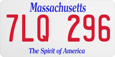 MA license plate 7LQ296
