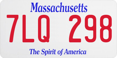 MA license plate 7LQ298