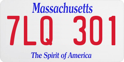 MA license plate 7LQ301