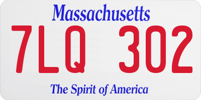 MA license plate 7LQ302