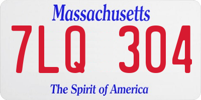 MA license plate 7LQ304