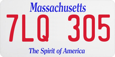 MA license plate 7LQ305