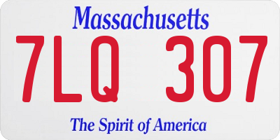 MA license plate 7LQ307