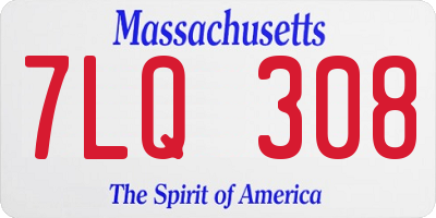 MA license plate 7LQ308