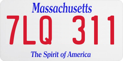 MA license plate 7LQ311