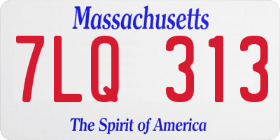 MA license plate 7LQ313