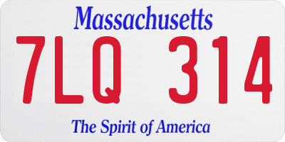 MA license plate 7LQ314