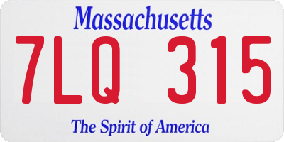 MA license plate 7LQ315