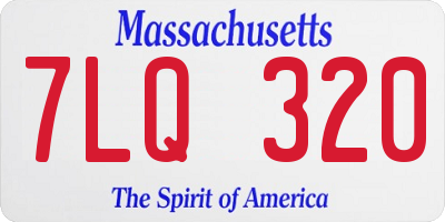 MA license plate 7LQ320