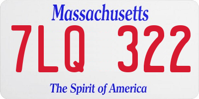 MA license plate 7LQ322