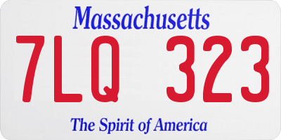 MA license plate 7LQ323