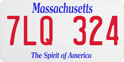 MA license plate 7LQ324