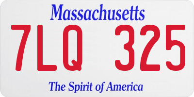 MA license plate 7LQ325