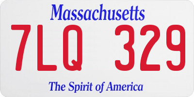 MA license plate 7LQ329