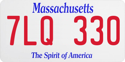 MA license plate 7LQ330