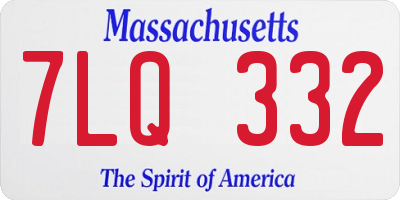 MA license plate 7LQ332