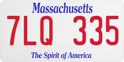 MA license plate 7LQ335