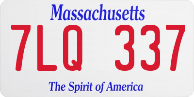 MA license plate 7LQ337