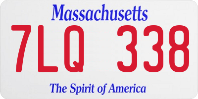 MA license plate 7LQ338