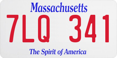 MA license plate 7LQ341