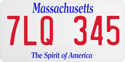 MA license plate 7LQ345