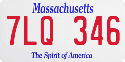 MA license plate 7LQ346