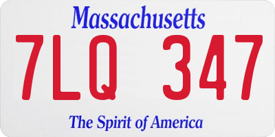 MA license plate 7LQ347