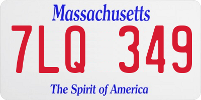 MA license plate 7LQ349