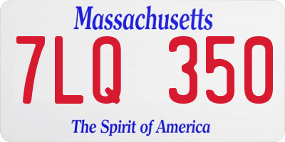 MA license plate 7LQ350