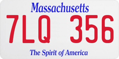 MA license plate 7LQ356